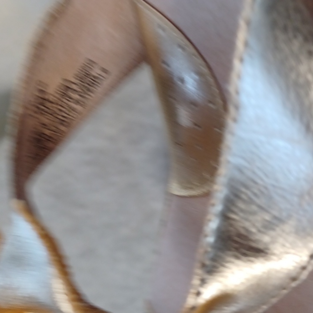 Gold Wedge Sandals - Picture 5 of 7